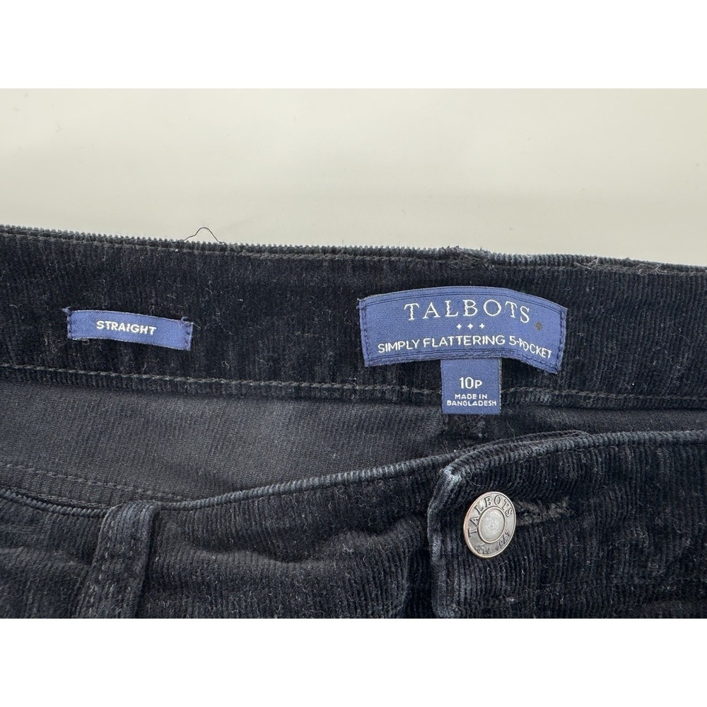 Talbots Simply Flattering 5 Pocket Corduroy Straight Fit Black Pants Size 10P - Picture 2 of 6
